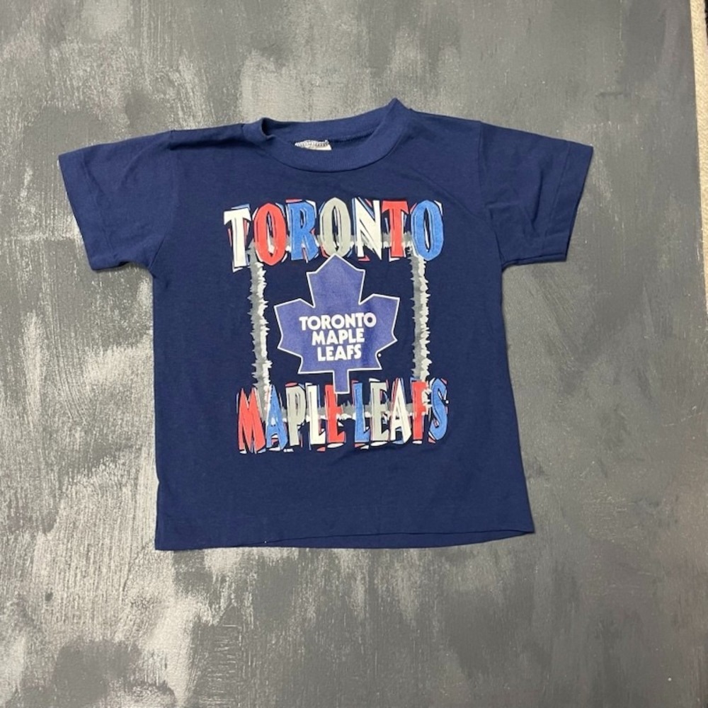 Vintage Toronto Maple leafs shirt kids medium blue 1980s NHL Hockey Canada